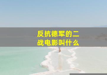 反抗德军的二战电影叫什么