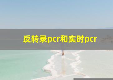 反转录pcr和实时pcr