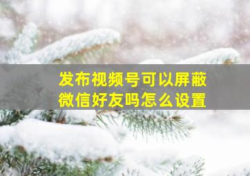 发布视频号可以屏蔽微信好友吗怎么设置