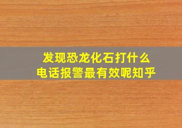 发现恐龙化石打什么电话报警最有效呢知乎