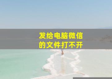 发给电脑微信的文件打不开