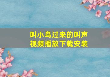 叫小鸟过来的叫声视频播放下载安装