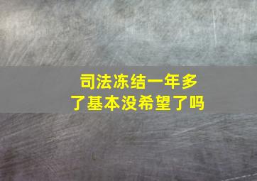 司法冻结一年多了基本没希望了吗