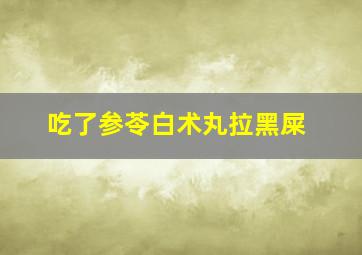 吃了参苓白术丸拉黑屎