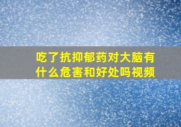 吃了抗抑郁药对大脑有什么危害和好处吗视频