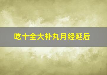 吃十全大补丸月经延后