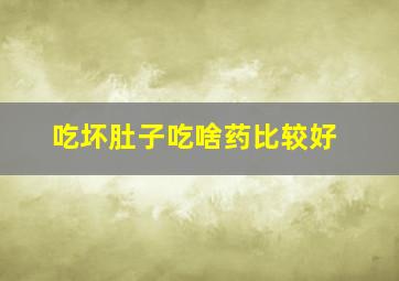 吃坏肚子吃啥药比较好