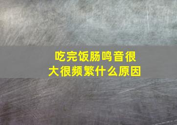 吃完饭肠鸣音很大很频繁什么原因