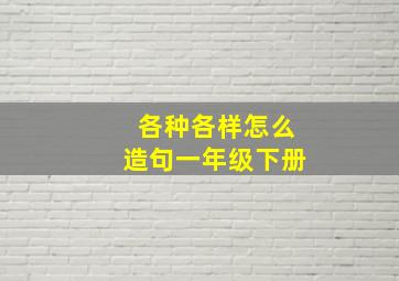 各种各样怎么造句一年级下册