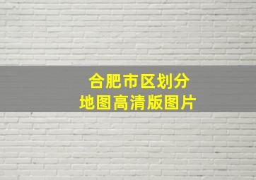 合肥市区划分地图高清版图片