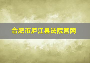 合肥市庐江县法院官网