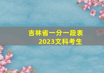 吉林省一分一段表2023文科考生