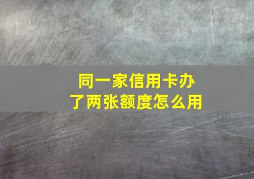 同一家信用卡办了两张额度怎么用