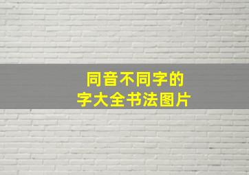 同音不同字的字大全书法图片