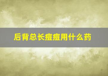 后背总长痘痘用什么药