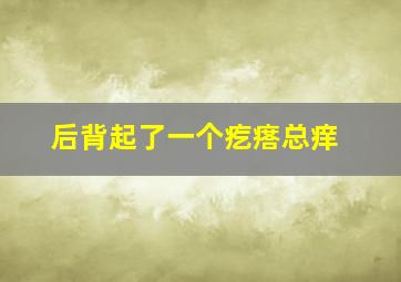 后背起了一个疙瘩总痒