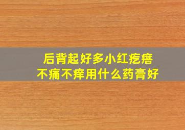 后背起好多小红疙瘩不痛不痒用什么药膏好