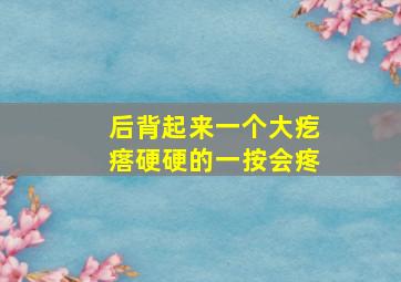 后背起来一个大疙瘩硬硬的一按会疼