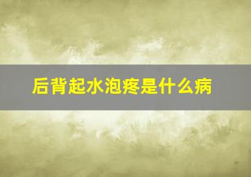 后背起水泡疼是什么病