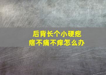 后背长个小硬疙瘩不痛不痒怎么办