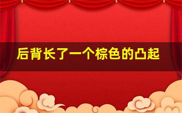 后背长了一个棕色的凸起