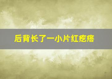 后背长了一小片红疙瘩