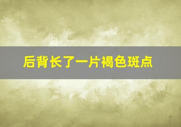 后背长了一片褐色斑点