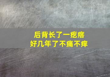 后背长了一疙瘩好几年了不痛不痒