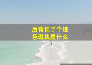 后背长了个棕色斑块是什么