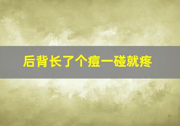 后背长了个痘一碰就疼