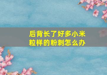 后背长了好多小米粒样的粉刺怎么办