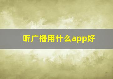 听广播用什么app好