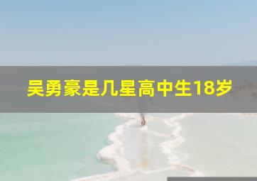 吴勇豪是几星高中生18岁