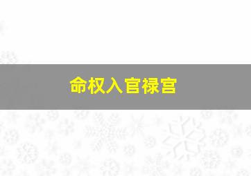 命权入官禄宫