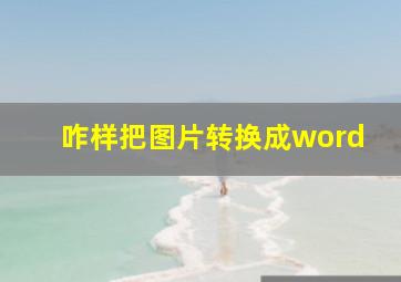 咋样把图片转换成word