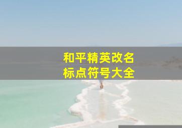 和平精英改名标点符号大全