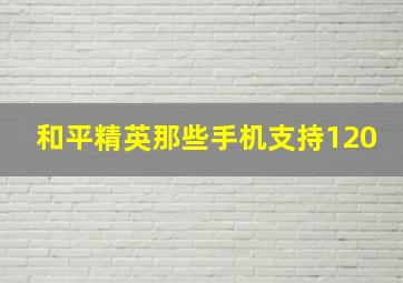 和平精英那些手机支持120