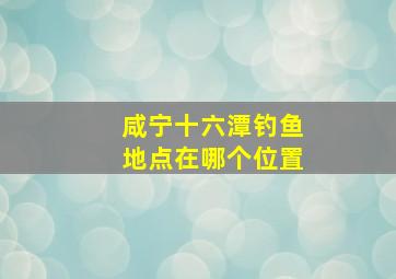 咸宁十六潭钓鱼地点在哪个位置