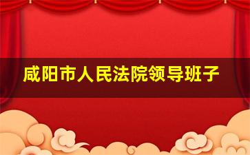 咸阳市人民法院领导班子