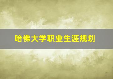 哈佛大学职业生涯规划