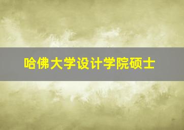 哈佛大学设计学院硕士