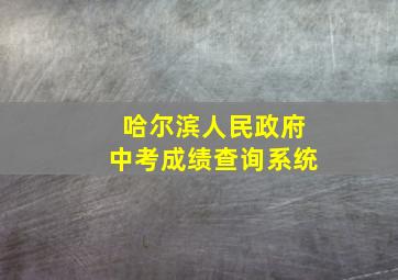 哈尔滨人民政府中考成绩查询系统