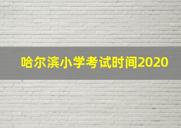 哈尔滨小学考试时间2020