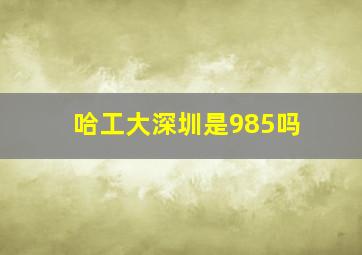 哈工大深圳是985吗