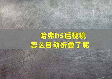 哈弗h5后视镜怎么自动折叠了呢