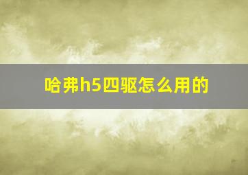 哈弗h5四驱怎么用的