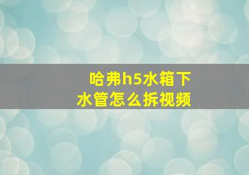 哈弗h5水箱下水管怎么拆视频