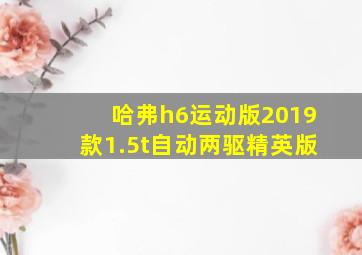 哈弗h6运动版2019款1.5t自动两驱精英版