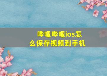 哔哩哔哩ios怎么保存视频到手机