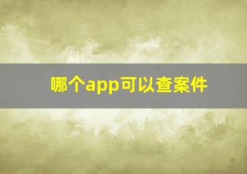 哪个app可以查案件